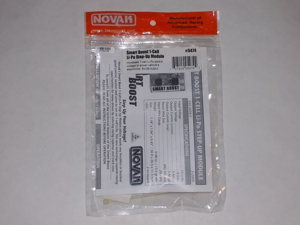 Novak Smart Boost 1-Cell LiPo Step-Up Module - NIP - 6 Volt output