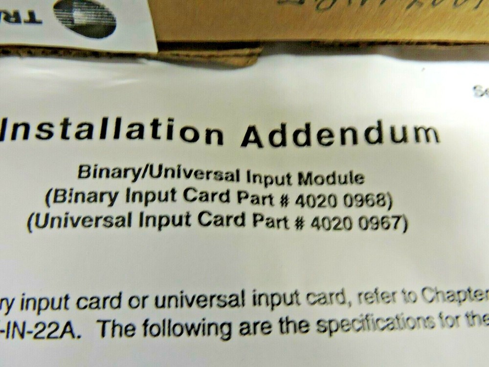 NEW Trane HVAC Binary Universal Input Module 40200967 / in Box / FREE Shipping