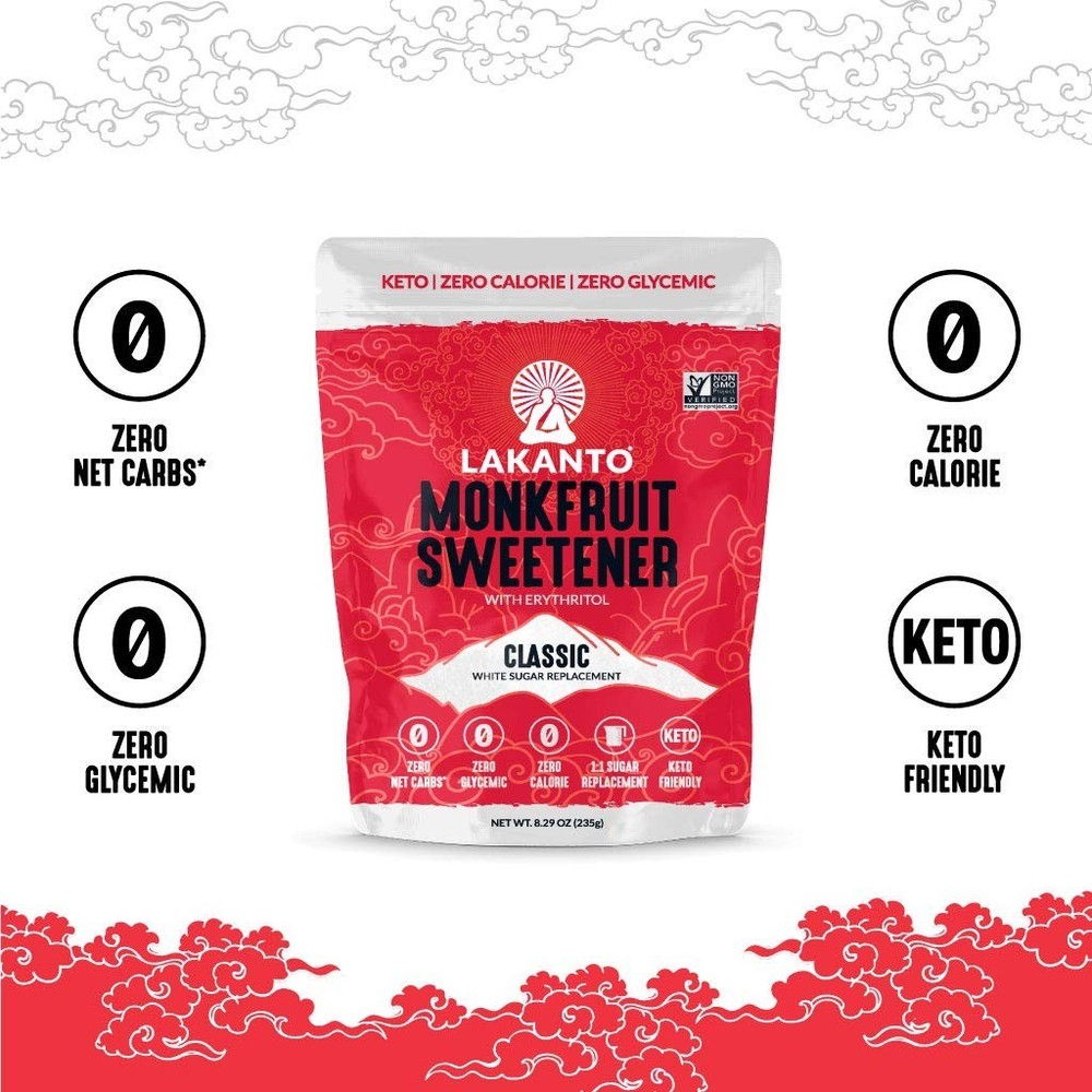 Classic Monk Fruit Sweetener with Erythritol - White Sugar Substitute, Zero C...