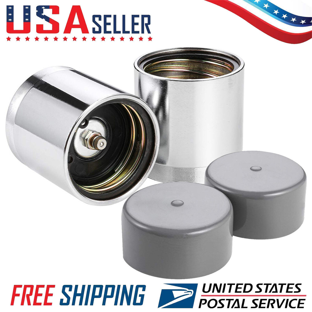 2PCS Wheel Bearing Buddy 1.98 Inch Bearing Protectors Chrome For Trailer Boat