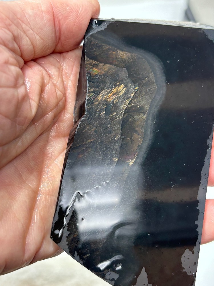 Fire Obsidian Slab Lapidary Cabbing Knapping Combo ship avail
