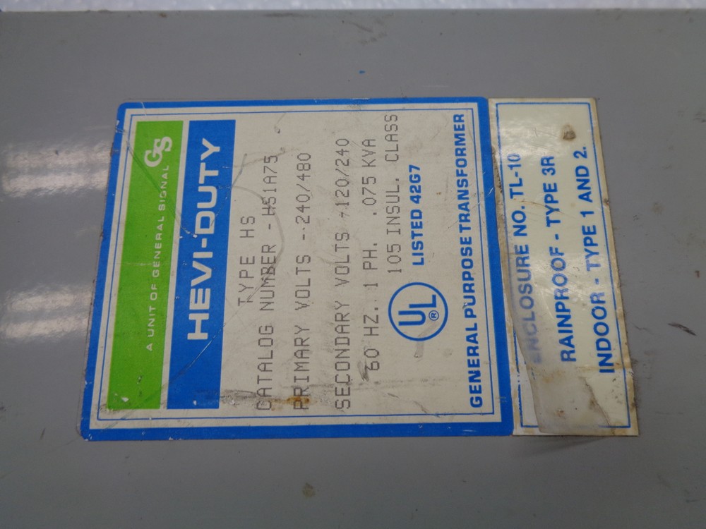 GENERAL SIGNAL HS1A75 TRANSFORMER (AS PICTURED) UNMP