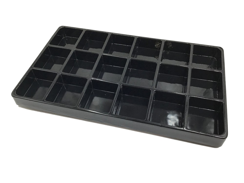 Heavy Duty Jet-Stone White or Black Stackable Plastic Compartment Tray
