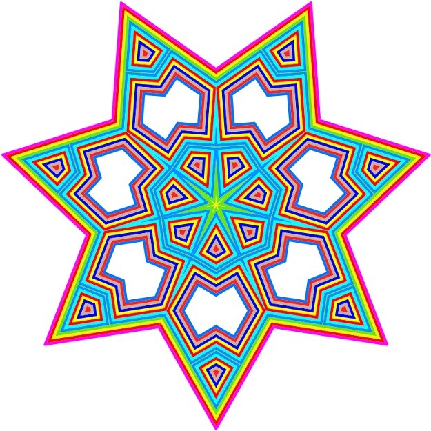 30 Custom Abstract Colorful Star Personalized Address Labels