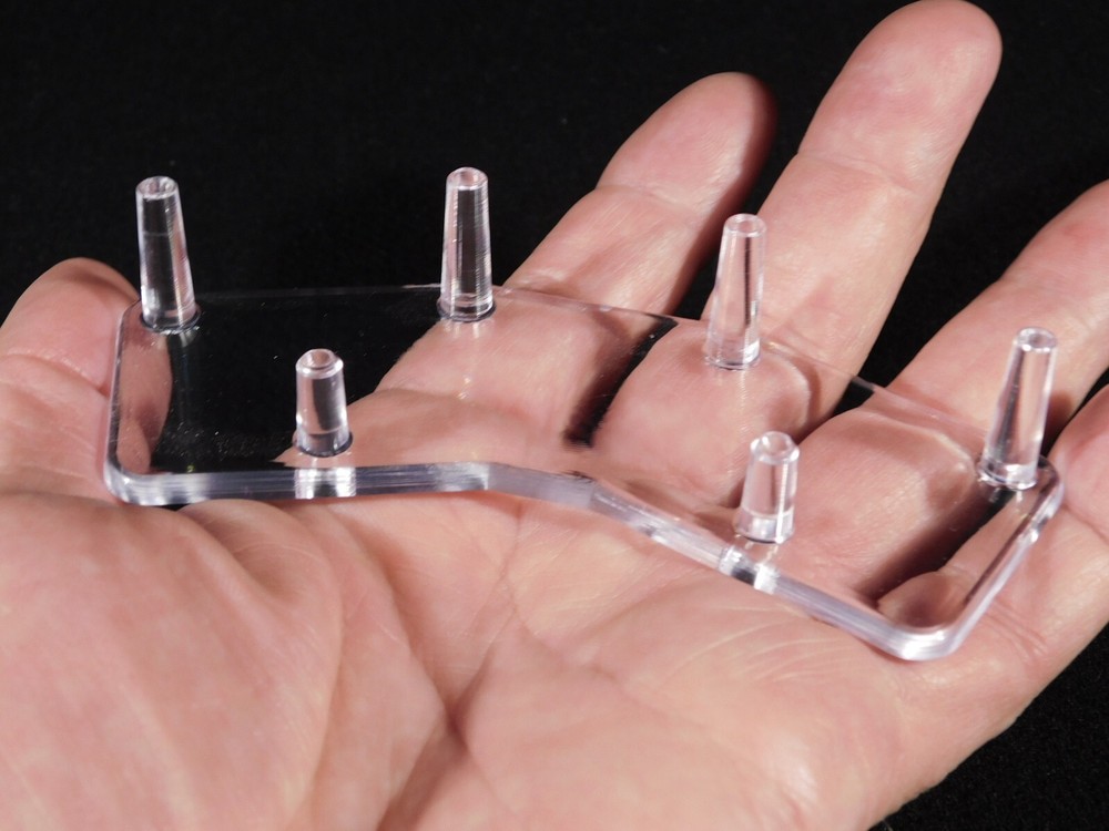 DOUBLE Three Post SPHERE Display Stand SMALL Size Clear Acrylic
