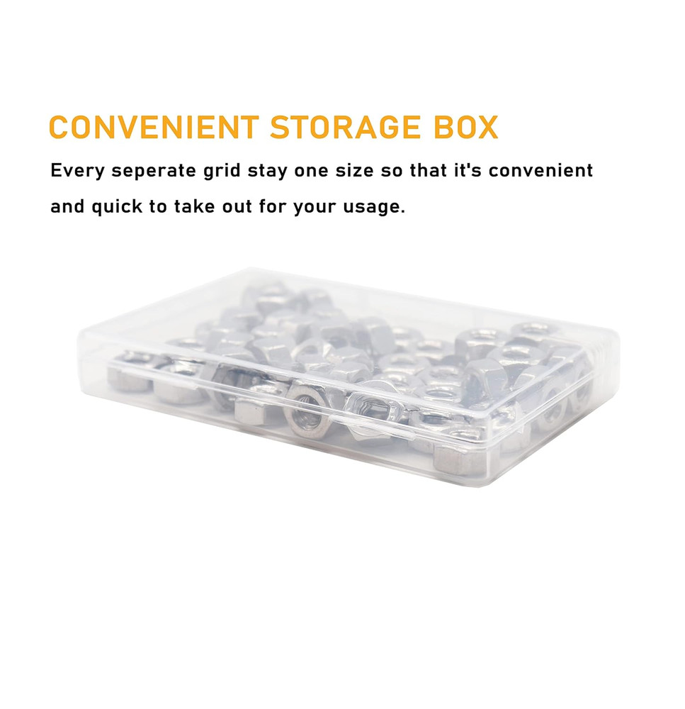 100Pcs #6-32 304 Stainless Steel Hex Nuts Lock Nuts