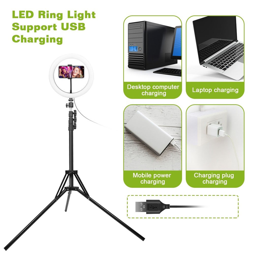 120LEd Ring Light 10 inch with Stand Phone Holder Kit Dimmable for Live Stream