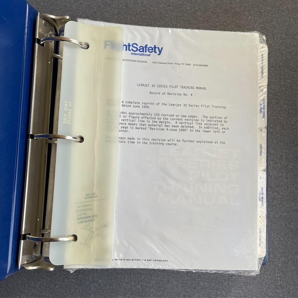 Flight Safety International Cheyenne Pilot Initial Training Syllabus 1990