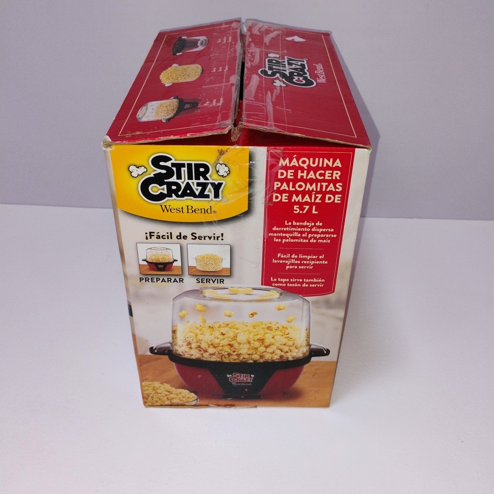 West Bend Stir Crazy 6 Quart Popcorn Popper