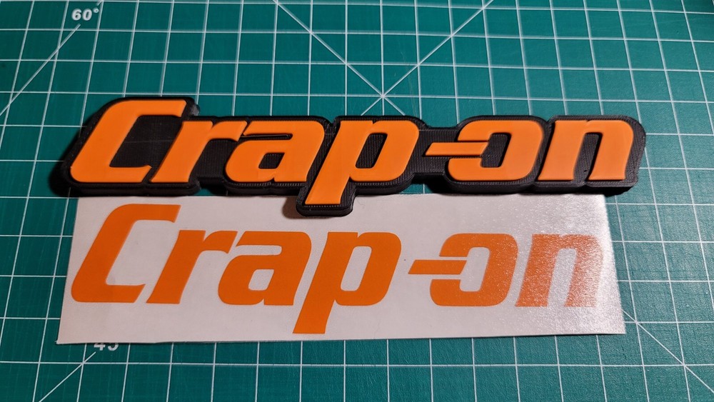 Crap-on 3D Printed Magnet (novelty) toolbox changing table Emblem "FREE" Decal