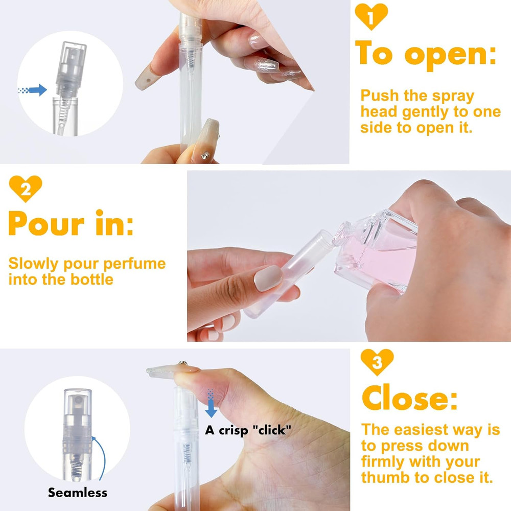 Mini Perfume Sample Bottles, 10 Pack 5 Ml Plastic Small Perfume Spray Bottle, Fi