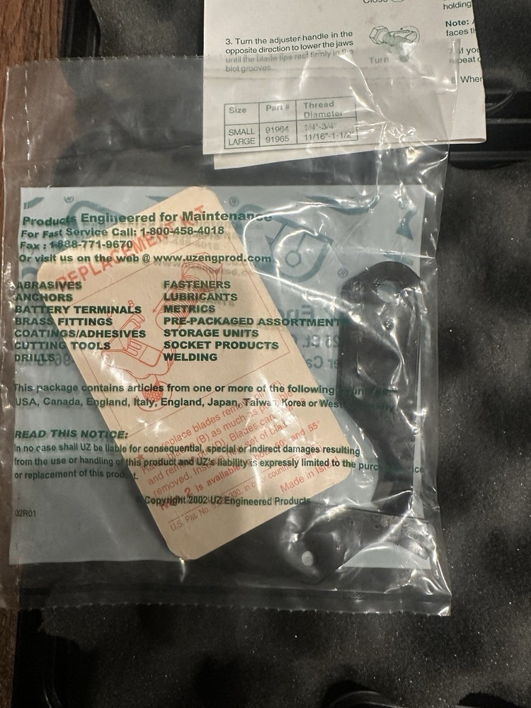 UZ Engineered Products small external fix-A-thread kit-966