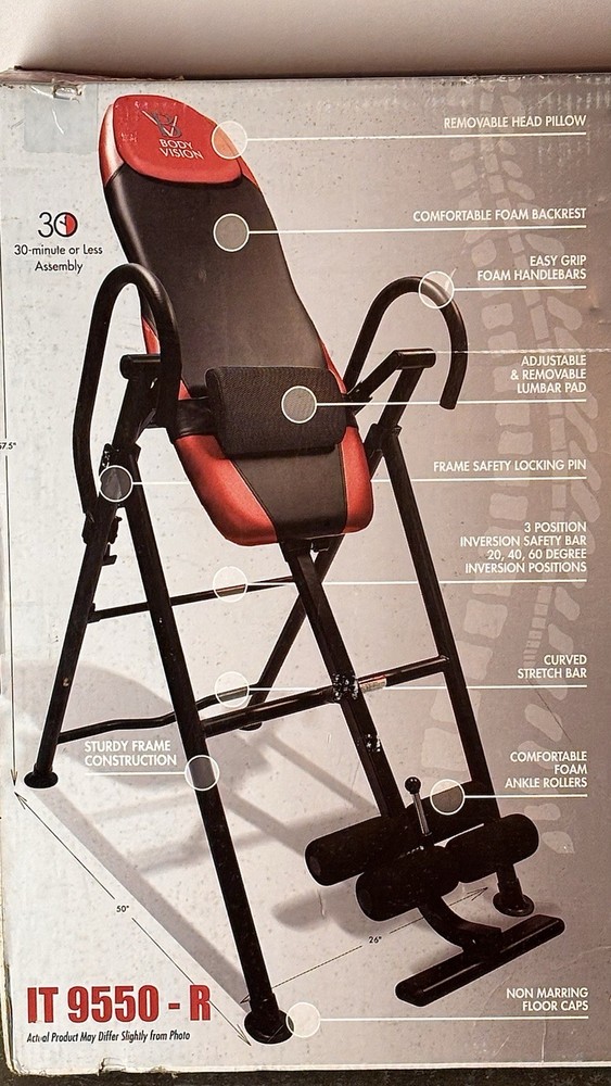 Body Vision IT9550 Deluxe Inversion Table with Headrest  in the Box!