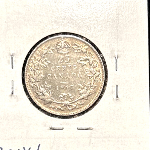 Canada 1917 25 cents KM 24 XF