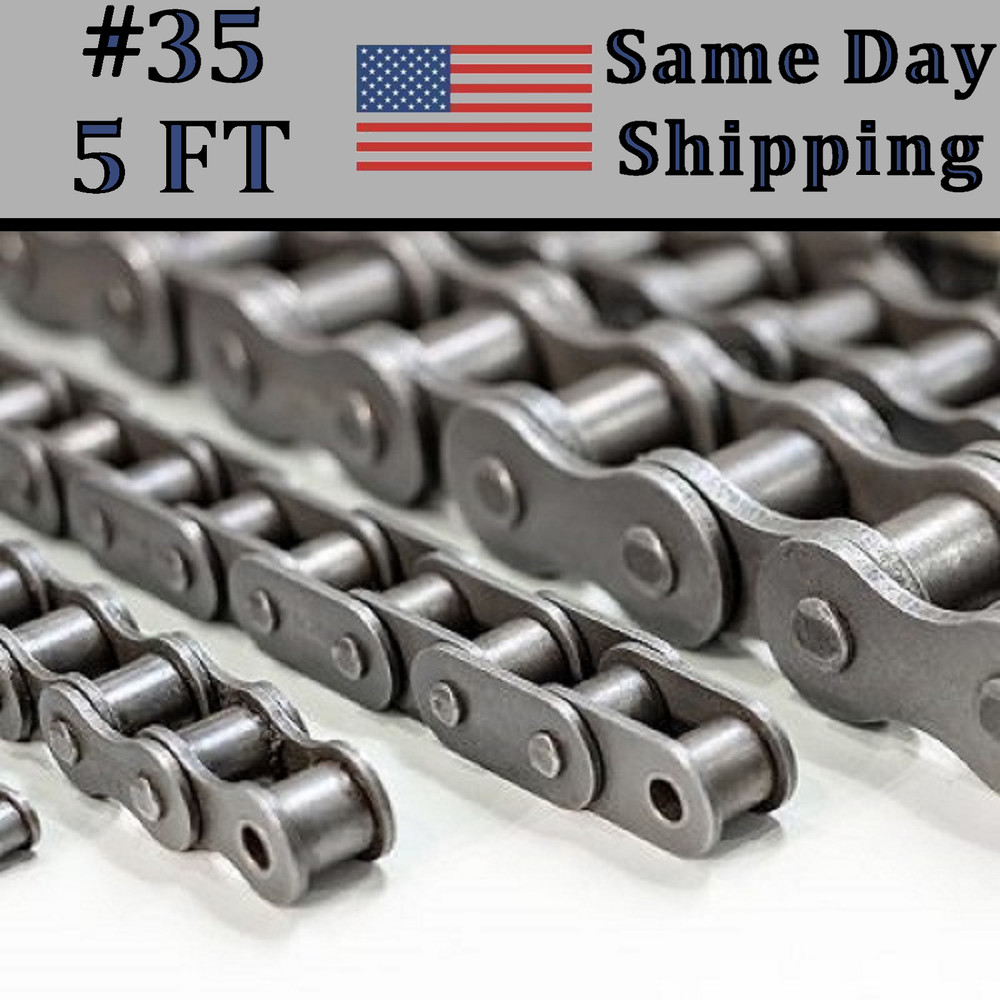 #35 Roller Chain 5 FT FEET + Free Connecting / Master Link + Same Day Shipping