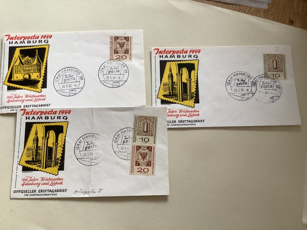 Germany Intercostal 59 Hamburg 3 postal covers Ref A547