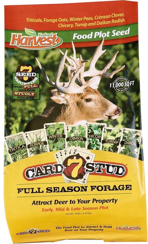 Evolved Harvest 7 Card Stud Deer Food Plot Seed 10Lb High Protein Blend