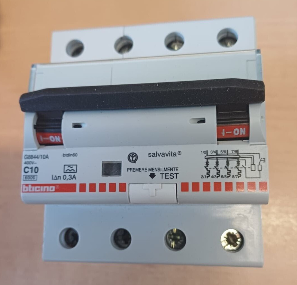 MAGNETOTHERM AUTOMATIC SWITCH. DIFFER.  BTICINO BTDIN G8844/10A