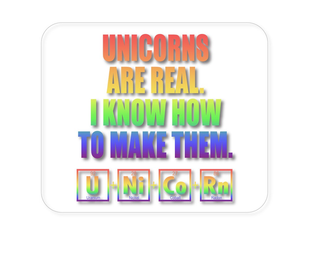 CUSTOM Mouse Pad 1/4 - Unicorns Are Real. I Know How To Make Them