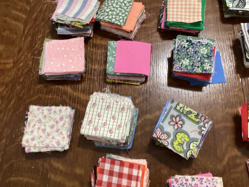 hand cut fabric squares for quilting