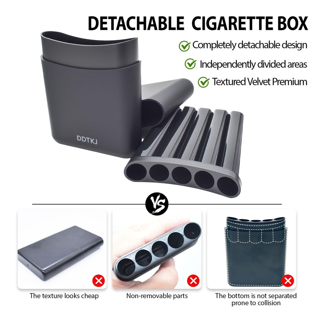 5Hole King Size Preroll Cone Holder Case | Classic Black Pre Rolled Cone Stor...