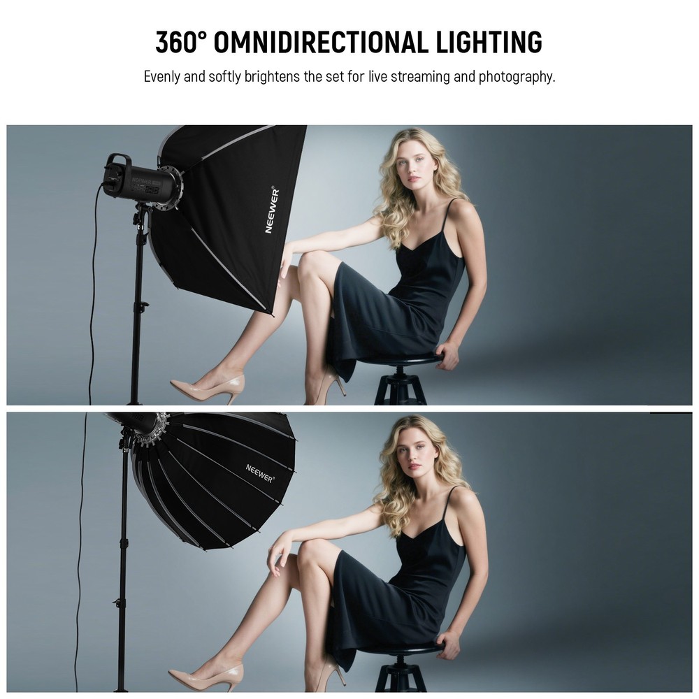 NEEWER NS120PD 47" Parabolic Softbox - Bowens Mount w/ Grid & Diffuser