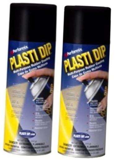 2 Pack Mulit-Purpose Rubber Coating Spray Black 11oz