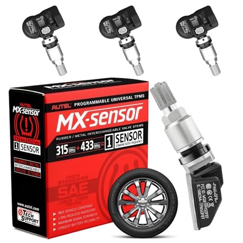 MX Sensor 4 pcs TPMS Sensor 315/433MHz Metal Stem Universal Tire Sensor