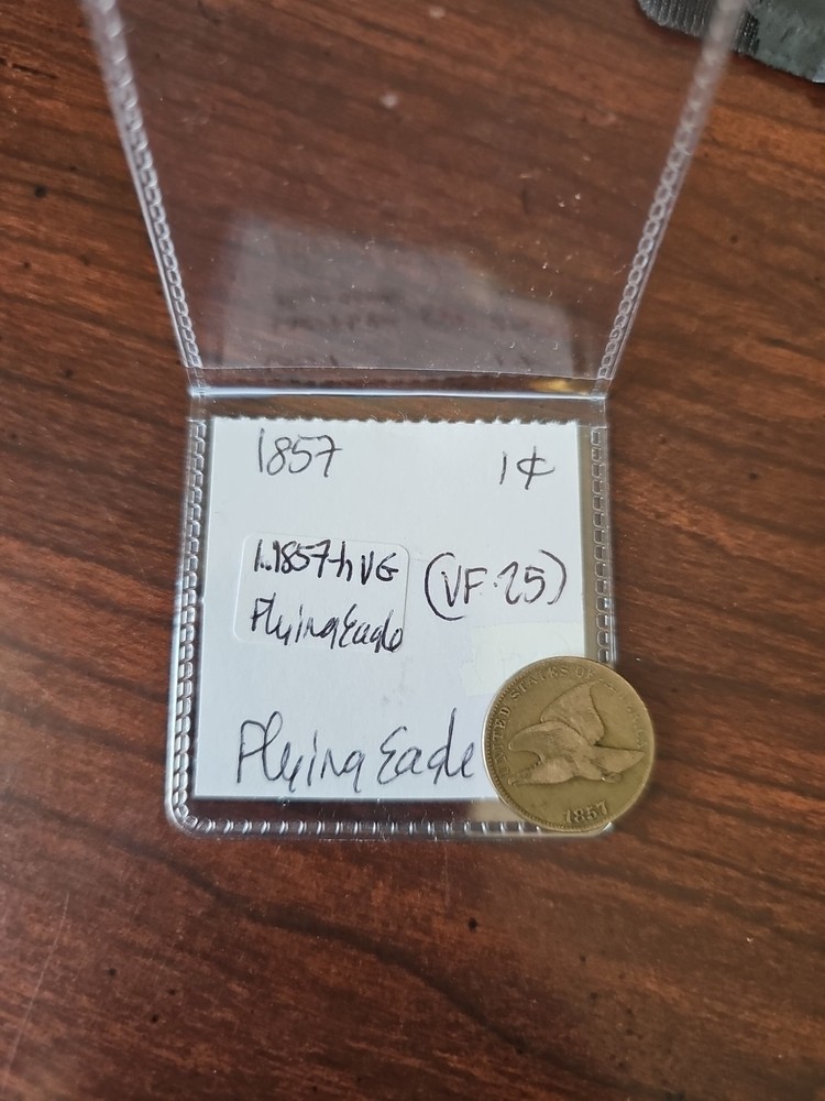 1857 Flying Eagle Cent - Rich Front & Back, Vf Details