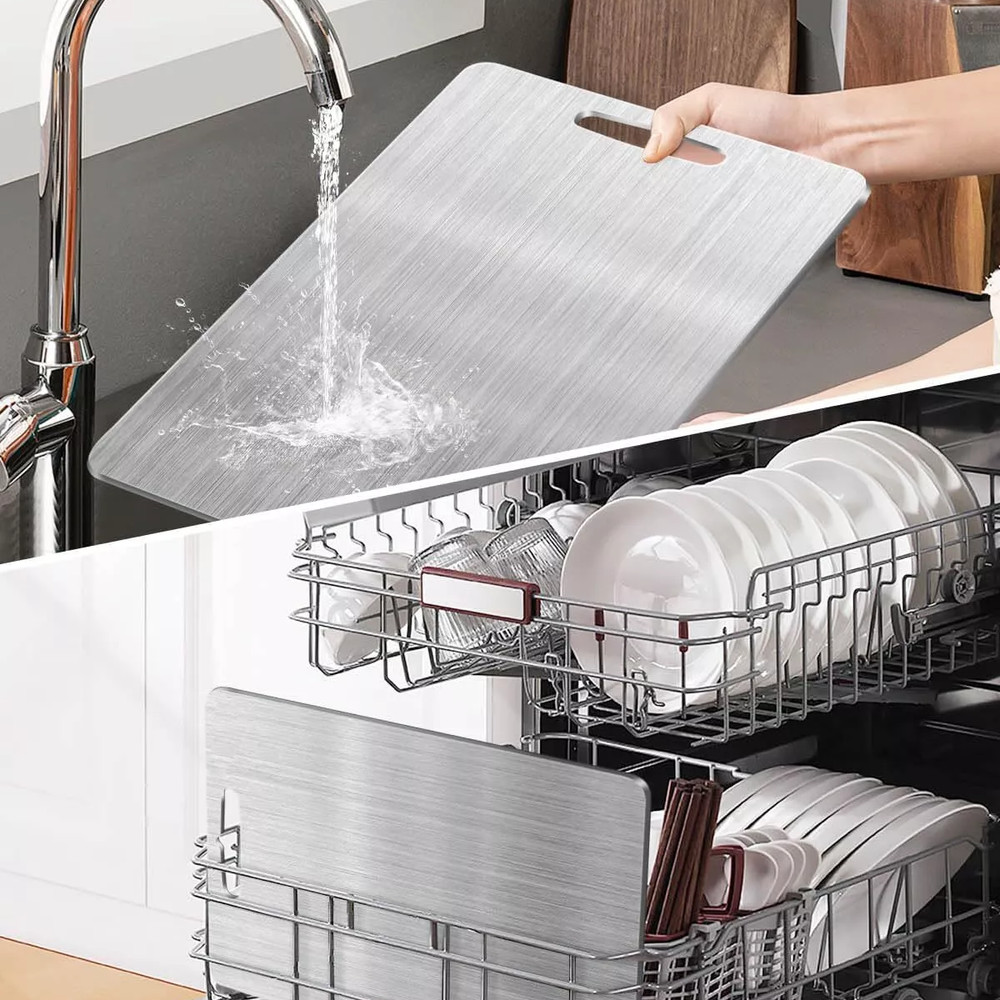 Titanium Cutting Board Double-Sided Titanium Cutting Boards for Kitchen Camping