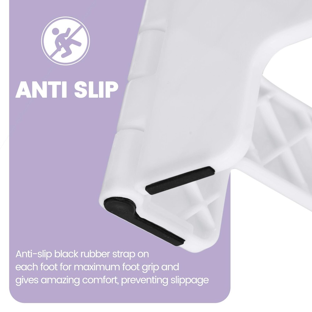 White Folding Step Stool 9 Inch 300 LB Capacity Non Slip Handle 1 PC