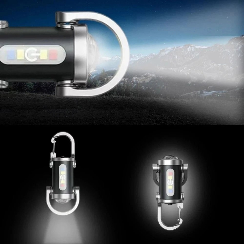Rechargeable Keychain Flashlight LED Torch, Compact Light for Night Camping