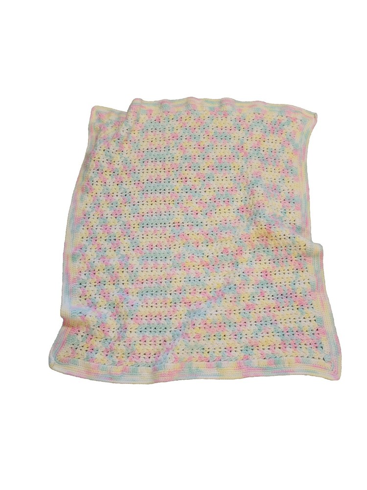 Handmade Pastel Crocheted Baby Blanket