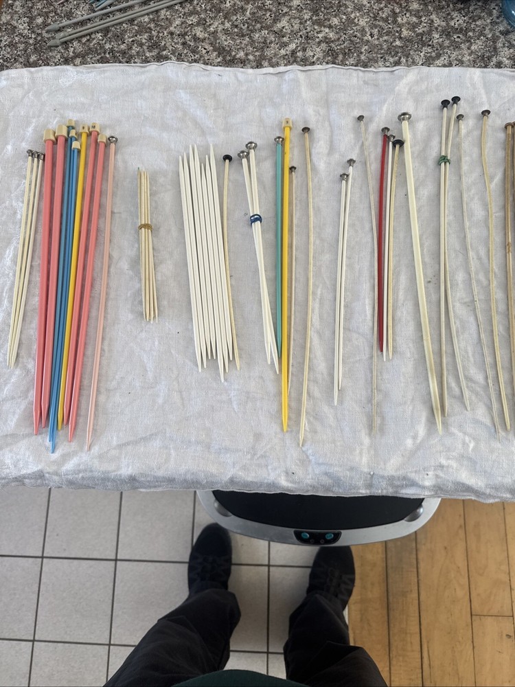 Lot Of 48 Plastic Knitting Needles