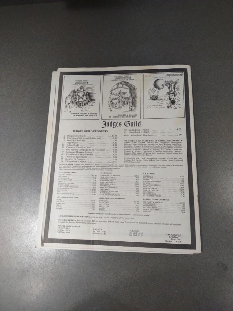 Vtg. Dungeons And Dragons Campaign Hexagon System City Slate