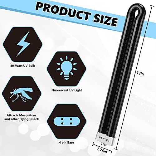 Bug Zapper Replacement Bulbs, 40w Black Light Bulb Compatible with Black Flag