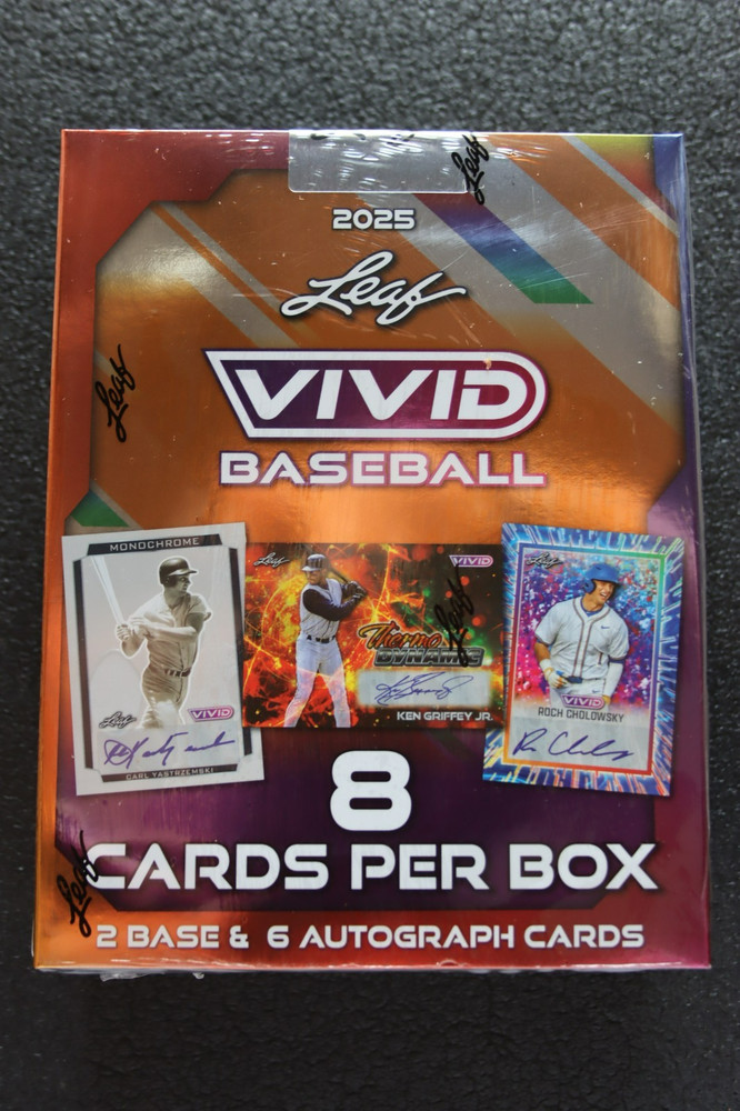 2025 Leaf Vivid Baseball Sealed Hobby Box - 6 * Autographs, 2 Base