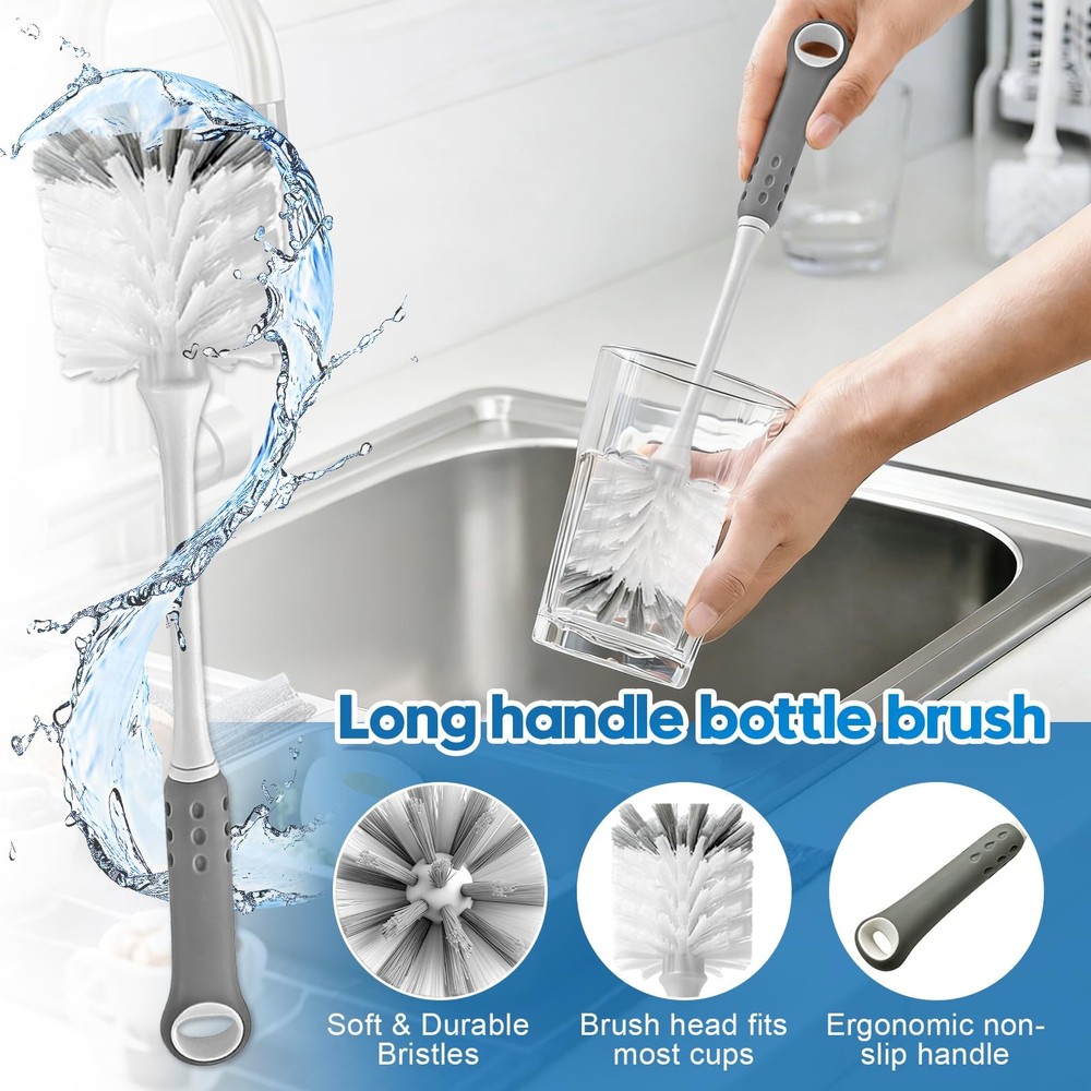 14Pcs Bottle Brush Cleaner Set, Long Handle Brushes, Multicolored