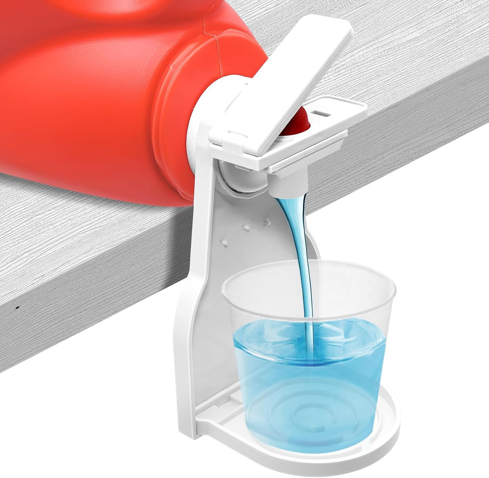 2 Pack Laundry Detergent Dispenser Cup Holder & Nozzle Force-Saving Switch, Soap