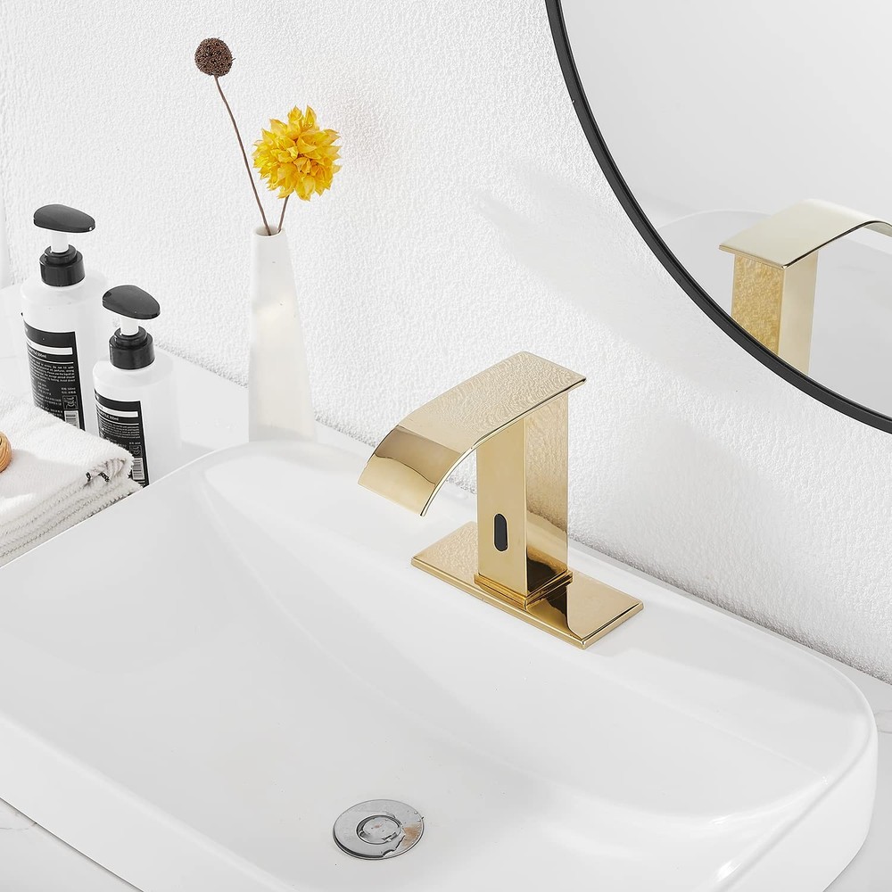Automatic Sensor Touchless Bathroom Sink Faucet with Hole Cover Plate Vanity ...
