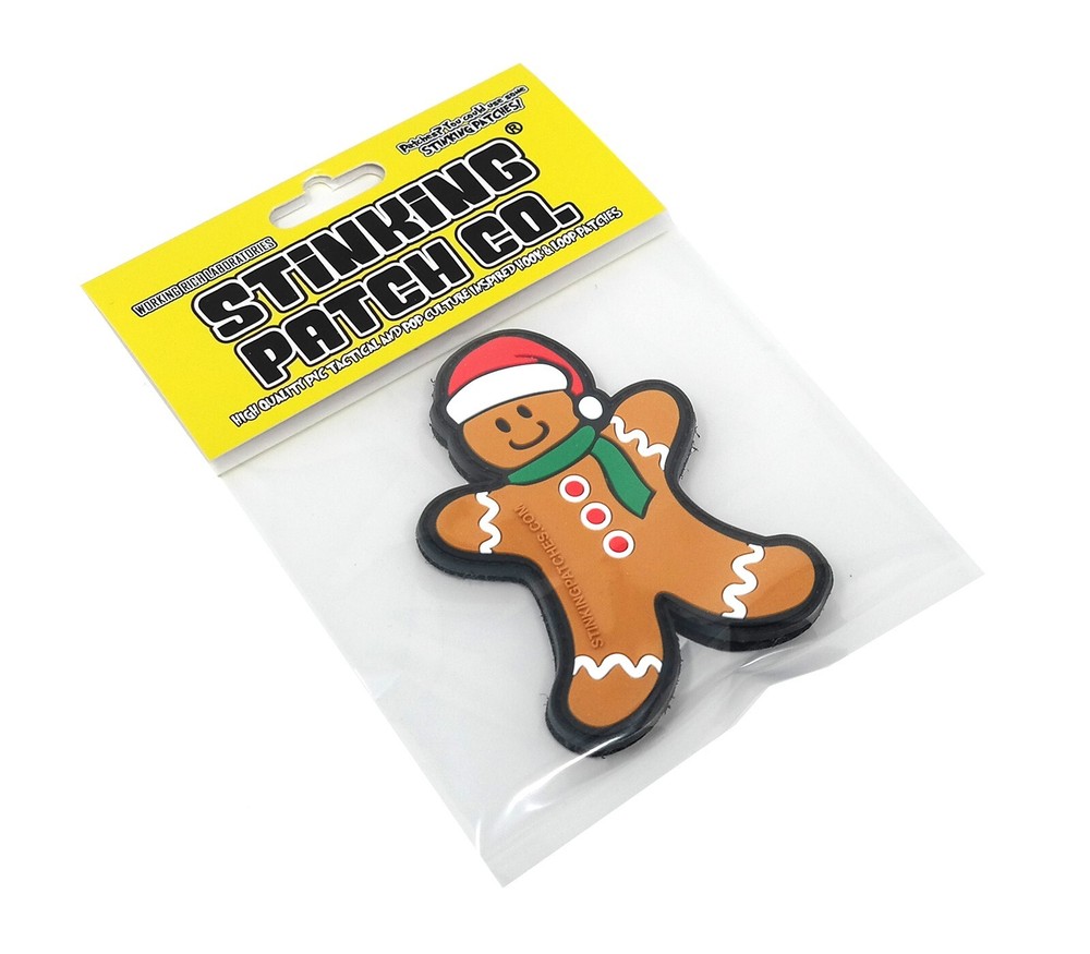 Gingerbread Man Hook and Loop PVC Rubber Patch | Christmas Tactical Patch