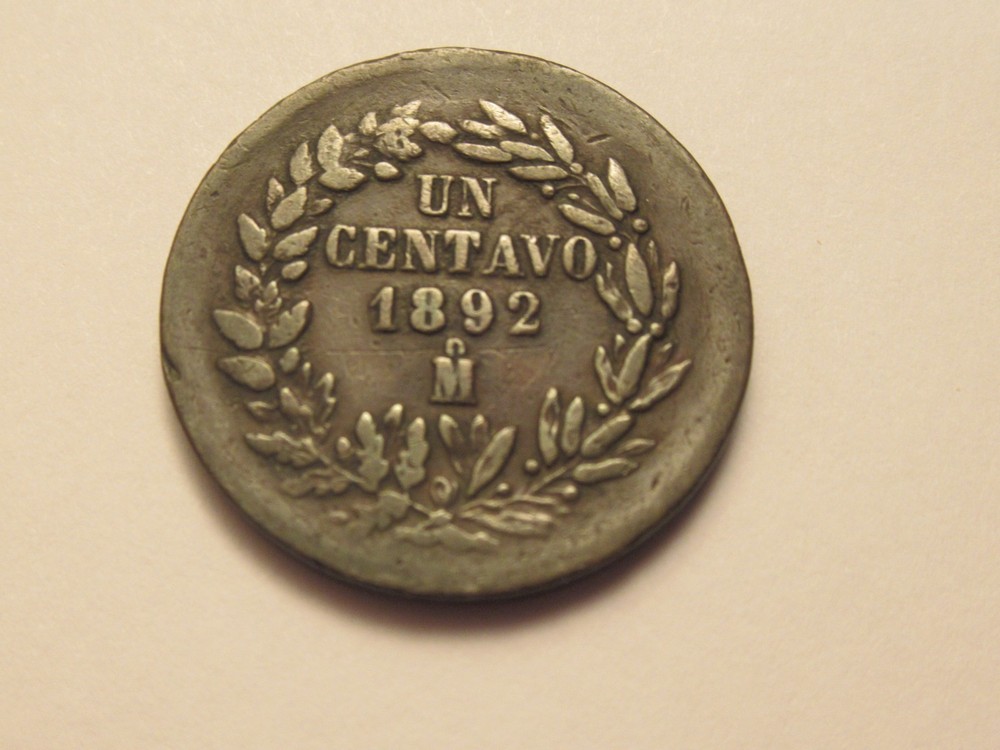1892 Mexico Un Centavos