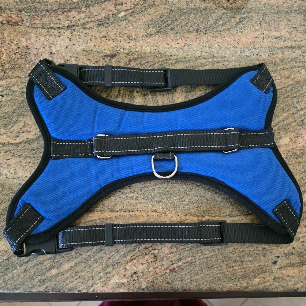 No Pull paded Harness, HIGH quality,Heavy Duty Adjustable ,with Handle, blue/XL