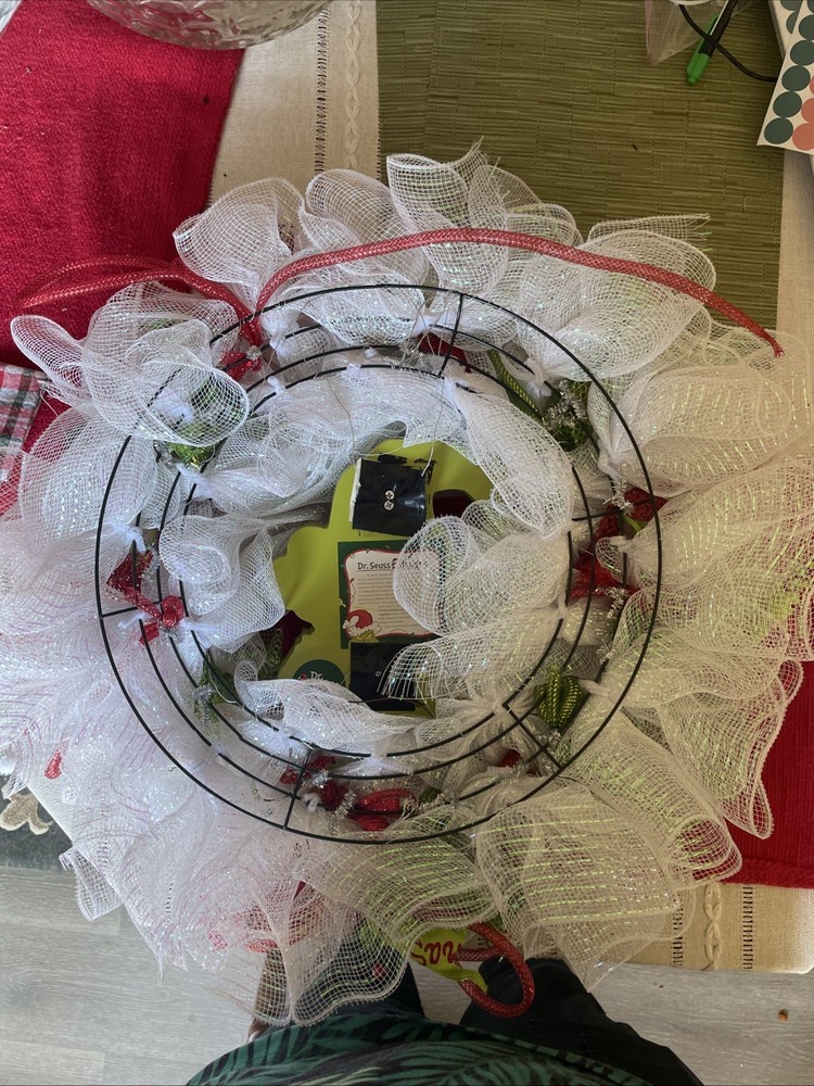 Handmade 22” Grinch Christmas Wreath