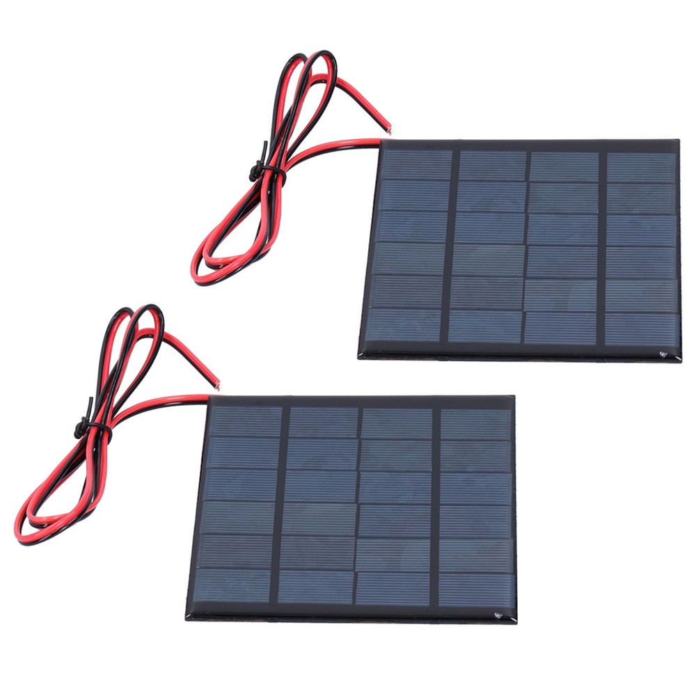 2Pcs Mini Solar Power Module Epoxy Panel With 100cm Cable Electronic New