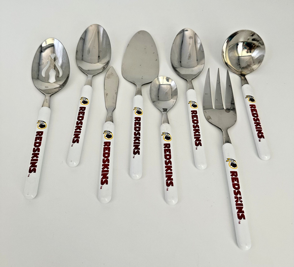 Washington Redskins Commanders Cutlery Flatware Silverware 8 piece Serving Set
