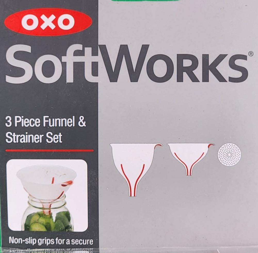 OXO Softworks 3 Pcs Kitchen Funnel & Strainer Set NEW