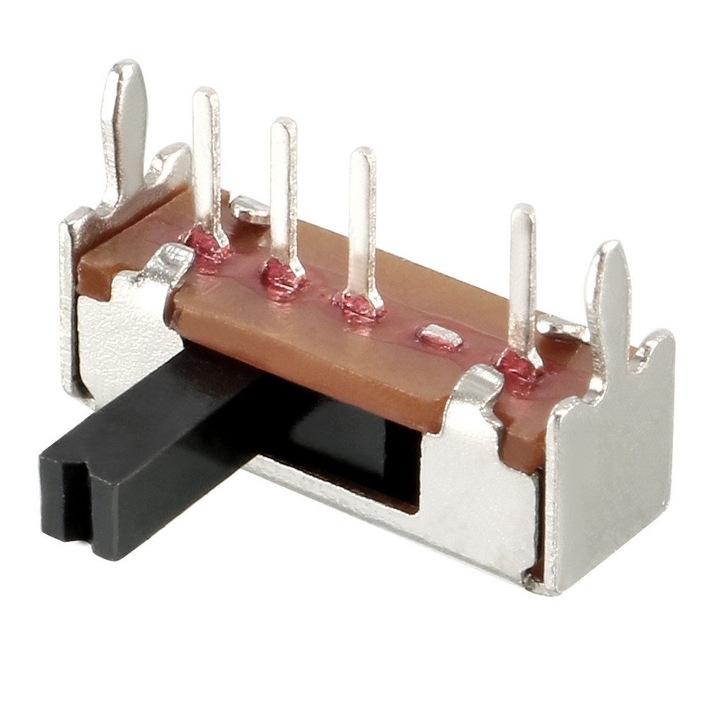 30Pcs 6mm Horizontal Slide Switch SP3T 1P3T 4 Terminals PCB Panel Latching