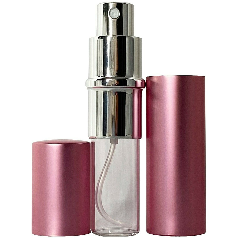 10ml 0.34oz empty perfume glass spray deluxe bottles silver atomizer pink casing