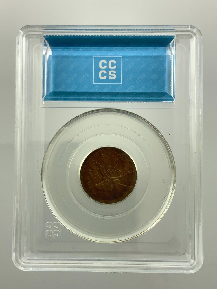 25 Cents Struck on Unknown Non Magnetic Planchet Canada Error Coin II257